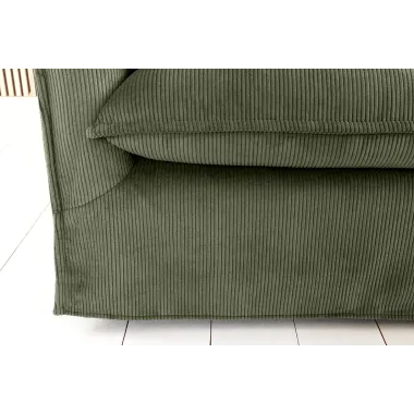 Invicta Sofa HEAVEN 3 osobowa zielony sztruks 202 x 88 x 105cm / 46107