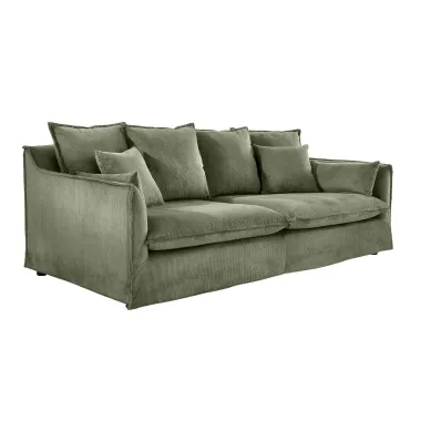 Invicta Sofa HEAVEN 3 osobowa zielony sztruks 202 x 88 x 105cm / 46107