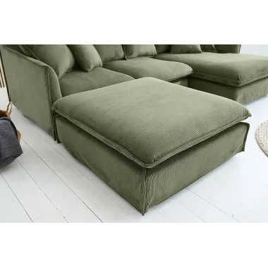 Invicta Pufa HEAVEN zielony sztruks 100 x 42 x 100cm / 46110