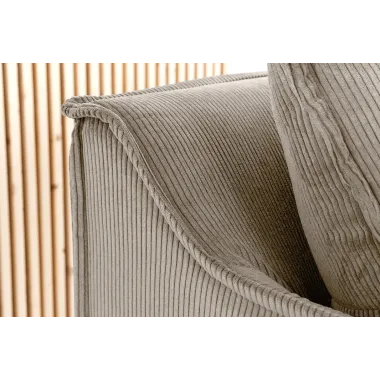 Invicta Sofa HEAVEN 3 osobowa beżowy sztruks 202 x 88 x 105cm / 46108