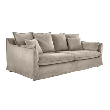 Invicta Sofa HEAVEN 3 osobowa beżowy sztruks 202 x 88 x 105cm / 46108