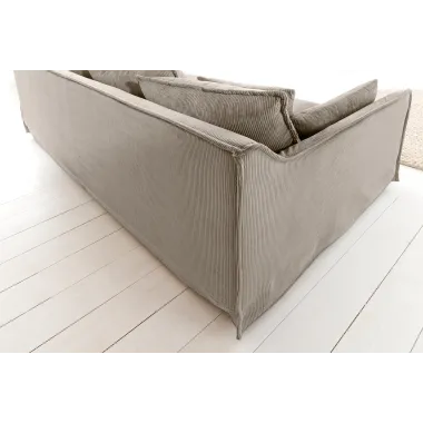 Invicta Sofa HEAVEN 3 osobowa beżowy sztruks 202 x 88 x 105cm / 46108