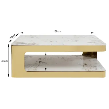 Kare Stolik kawowy NUBE DUO 130 x 43 x 70cm / 87282