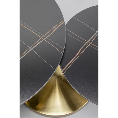 Kare Stolik Kawowy BEVERLY RINGS złoty 133 x 52 x 80cm / 87522