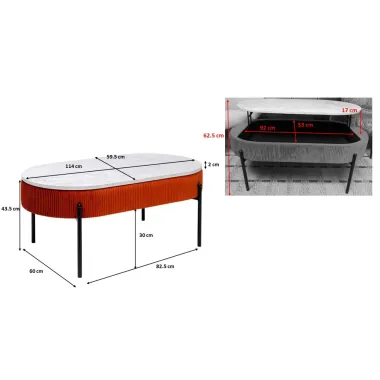 Kare Stolik kawowy BALLABILE 114 x 45 x 60cm / 87088