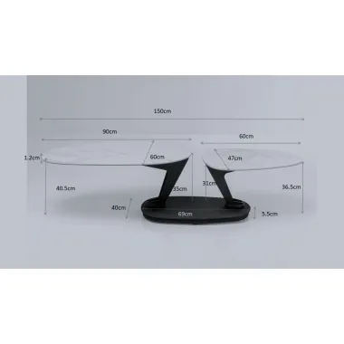 KARE Stolik kawowy FRANKLIN czarny 150 x 42 x 58cm / 86508