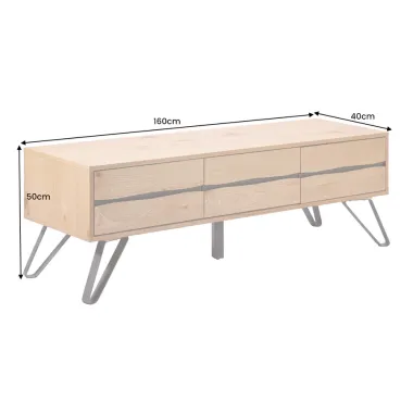 Invicta LIVING EDGE Szafka RTV dąb dziki 160 x 50 x 40cm / 46342