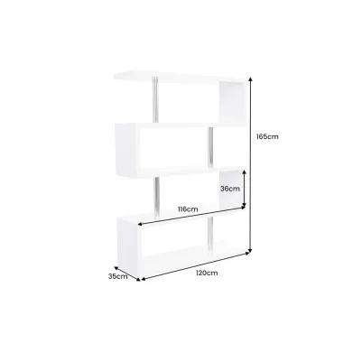 Invicta Regał SNAKE biały MDF 120 x 165 x 35cm / 46400