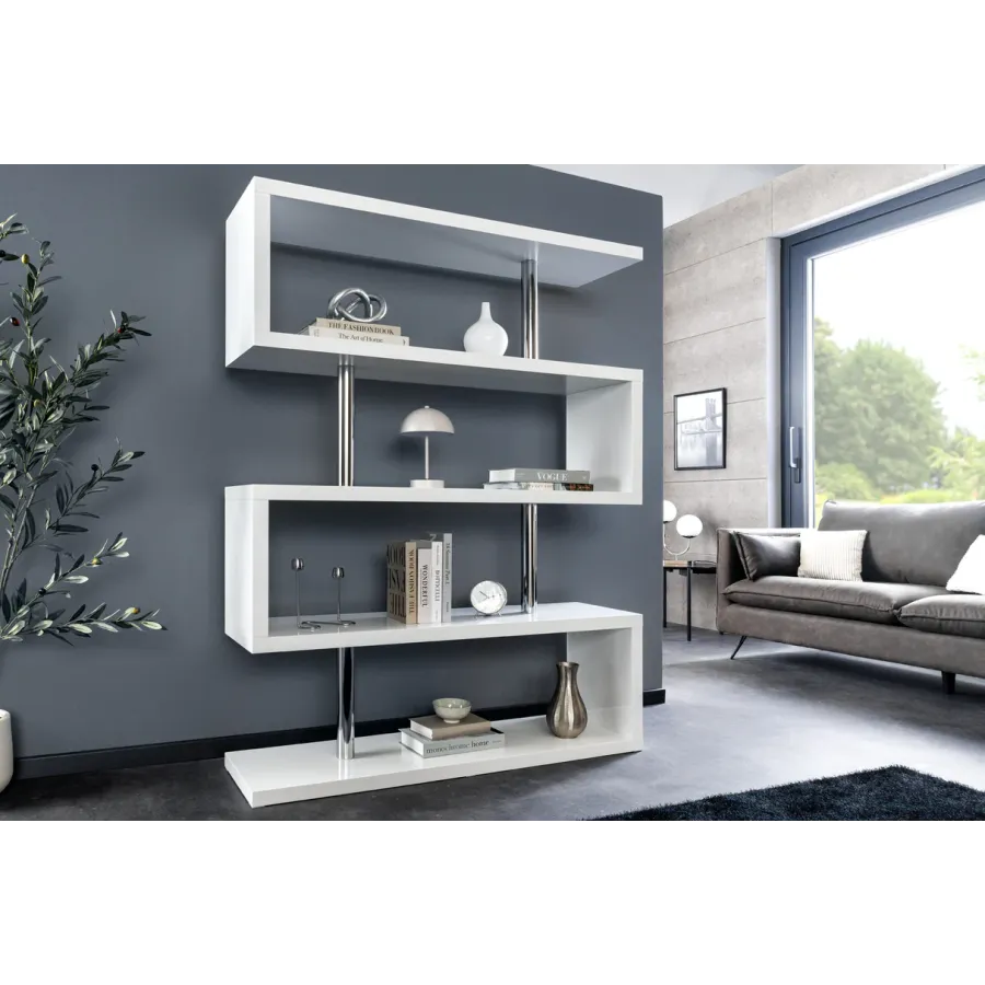 Invicta Regał SNAKE biały MDF 120 x 165 x 35cm / 46400