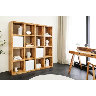 Invicta Regał IRON CRAFT naturalny mango 156 x 160 x 40cm / 46798