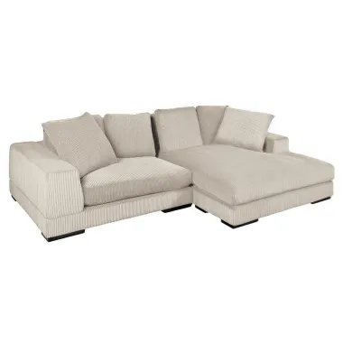 Invicta Sofa narożna BABYLON XXL sztruks beżowy 270 x 85 x 175cm / 43859