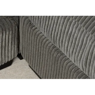 Invicta Sofa narożna BABYLON XXL sztruks szary 270 x 85 x 175cm / 43858