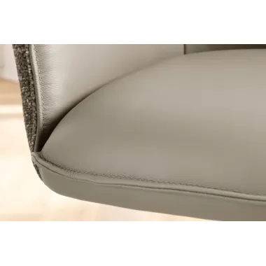 Invicta Krzesło obrotowe LE GRAND 180° taupe z podłokietnikami w skórze 68 x 87 x 68cm / 46990