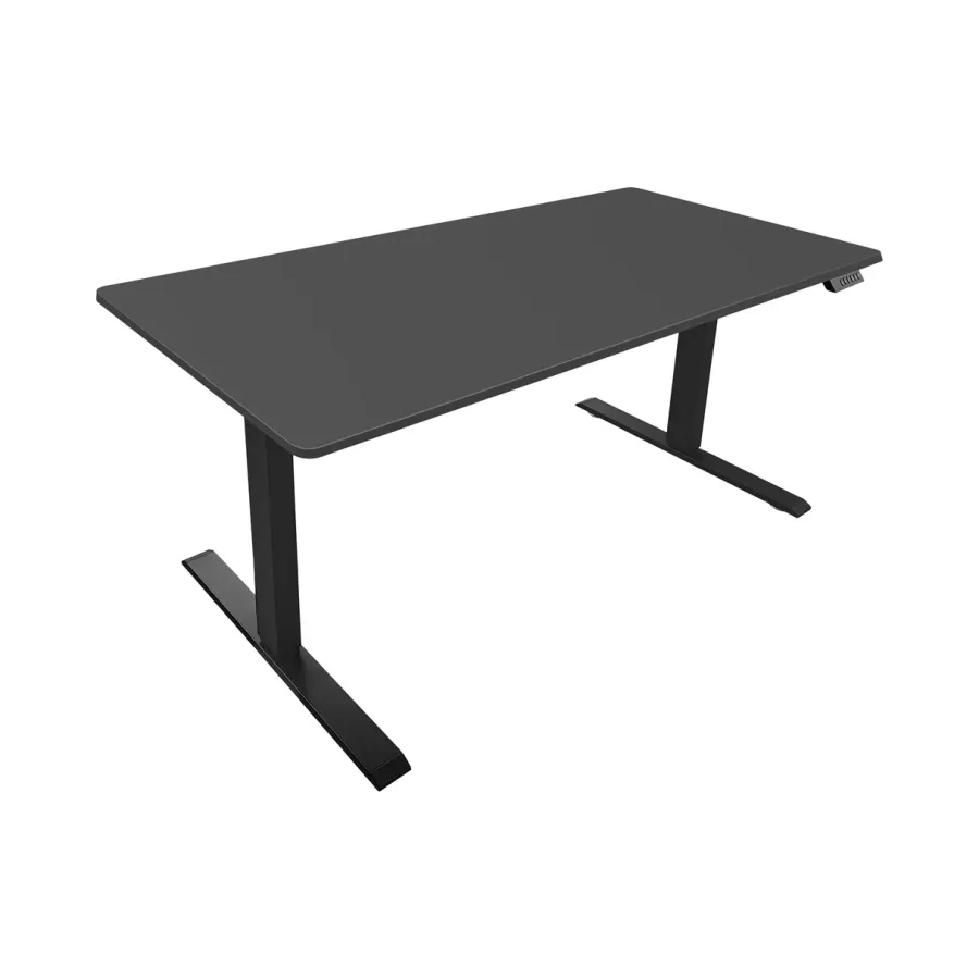 Invicta Biurko BLACK DESK z regulacją wysokości antracyt z czarną ramą 140 x 72-119 x 60cm / 47547
