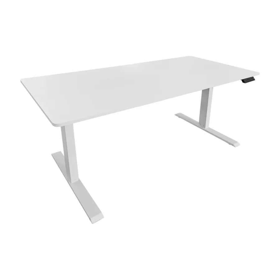 Invicta Biurko WHITE DESK z regulacją wysokości antracyt z czarną ramą 140 x 72-119 x 60cm / 47548
