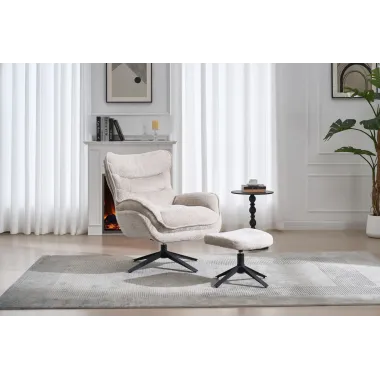 Invicta Fotel CLOUD 360° obrotowy szampański 80 x 95 x 92cm / 46705