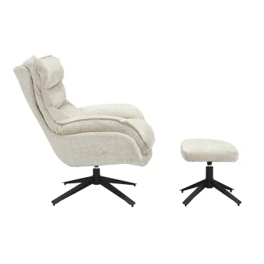 Invicta Fotel CLOUD 360° obrotowy szampański 80 x 95 x 92cm / 46705