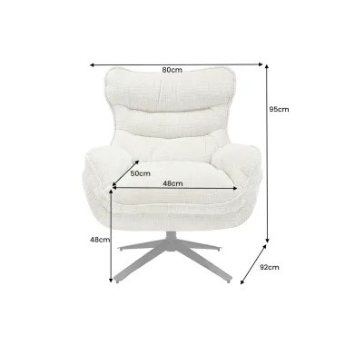 Invicta Fotel CLOUD 360° obrotowy szampański 80 x 95 x 92cm / 46705