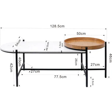 KARE Stolik kawowy LAYERED 128 x 45 x 55cm / 85796
