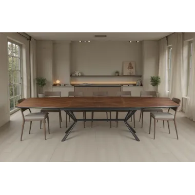 Invicta Stół rozkładany GRANDEZZA optyka drewna orzechowego 180 - 270cm / 46568