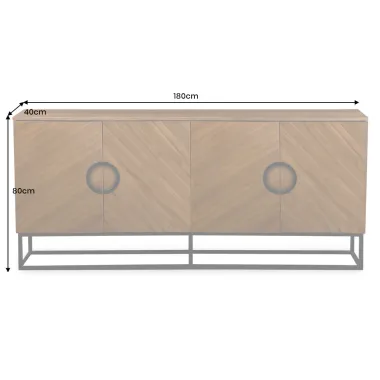 Invicta Komoda GRANDEZZA optyka drewna orzechowego 180 x 80 x 40cm / 46556
