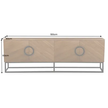 Invicta Szafka RTV GRANDEZZA optyka drewna orzechowego 180 x 60 x 40cm / 46557