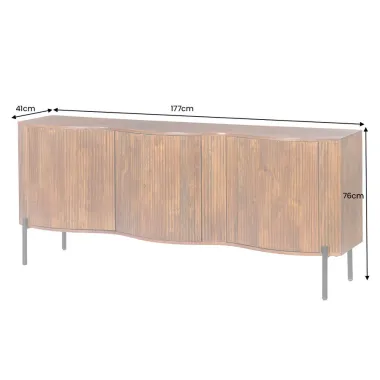 Invicta Komoda GRANDEUR 3D brązowe mango 177 x 76 x 41cm / 47147