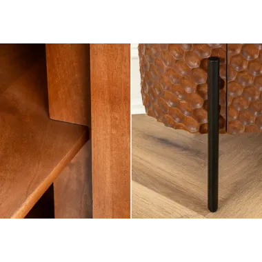 Invicta Komoda ADLON 3D brązowe mango 177 x 76 x 38cm / 47148