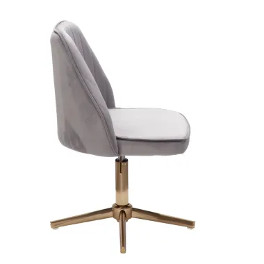 Wohnling Fotel biurowy szary aksamit 60 x 80-100 x 60cm / WL6.302