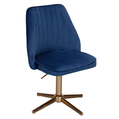 Wohnling Fotel biurowy niebieski aksamit 60 x 80-100 x 60cm / WL6.304