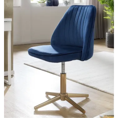 Wohnling Fotel biurowy niebieski aksamit 60 x 80-100 x 60cm / WL6.304