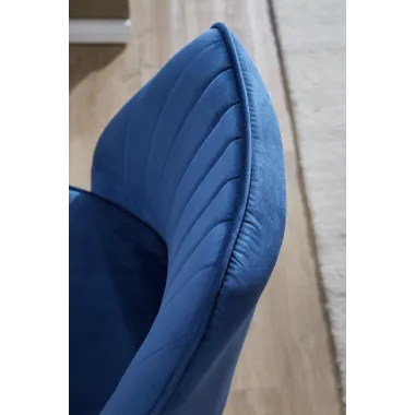 Wohnling Fotel biurowy niebieski aksamit 60 x 80-100 x 60cm / WL6.304