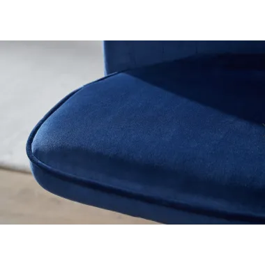Wohnling Fotel biurowy niebieski aksamit 60 x 80-100 x 60cm / WL6.304