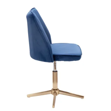 Wohnling Fotel biurowy niebieski aksamit 60 x 80-100 x 60cm / WL6.304