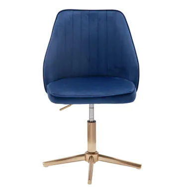 Wohnling Fotel biurowy niebieski aksamit 60 x 80-100 x 60cm / WL6.304
