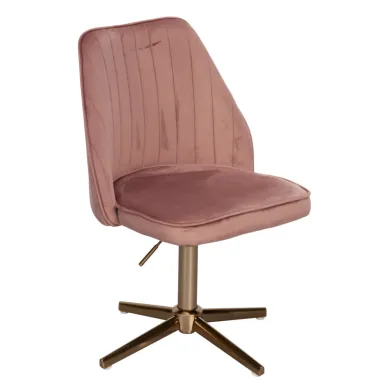Wohnling Fotel biurowy różowy aksamit 60 x 80-100 x 60cm / WL6.303