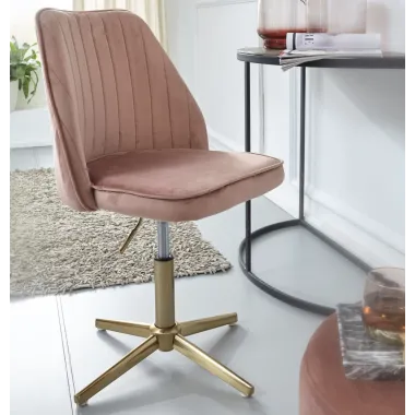 Wohnling Fotel biurowy różowy aksamit 60 x 80-100 x 60cm / WL6.303