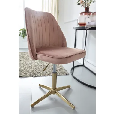 Wohnling Fotel biurowy różowy aksamit 60 x 80-100 x 60cm / WL6.303