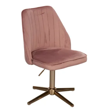 Wohnling Fotel biurowy różowy aksamit 60 x 80-100 x 60cm / WL6.303