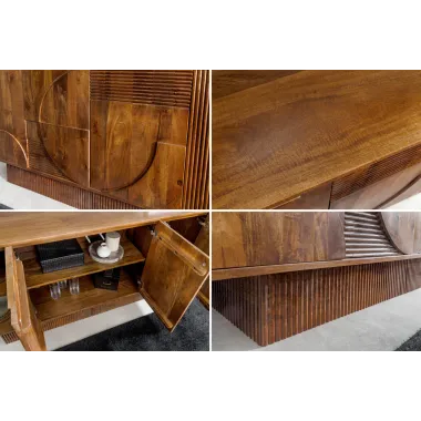 Invicta Komoda ART DECO 3D drewno mango brązowe 170cm / 46802