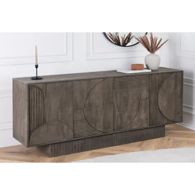 Invicta Komoda ART DECO 3D drewno mango szare 170cm / 46801