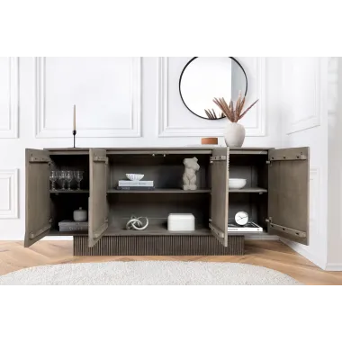 Invicta Komoda ART DECO 3D drewno mango szare 170cm / 46801