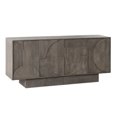 Invicta Komoda ART DECO 3D drewno mango szare 170cm / 46801