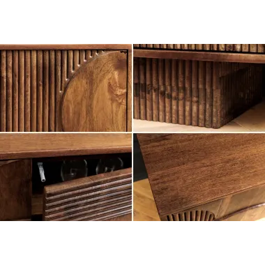 Invicta Szafka RTV ART DECO drewno mango brązowe 200cm / 46805