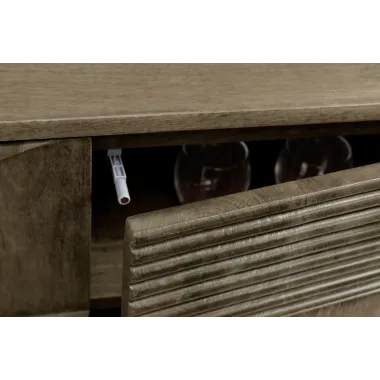 Invicta Szafka RTV ART DECO drewno mango szare 200cm / 46804