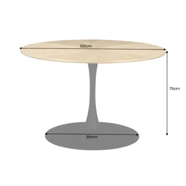 Invicta Stół do jadalni ATELIER optyka dębu Ø 120 x 75cm / 46559