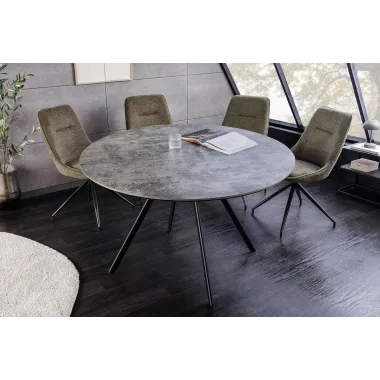 Invicta Stół do jadalni ATELIER optyka szarego marmuru Ø 120 x 75cm / 46570