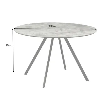 Invicta Stół do jadalni ATELIER optyka szarego marmuru Ø 120 x 75cm / 46570