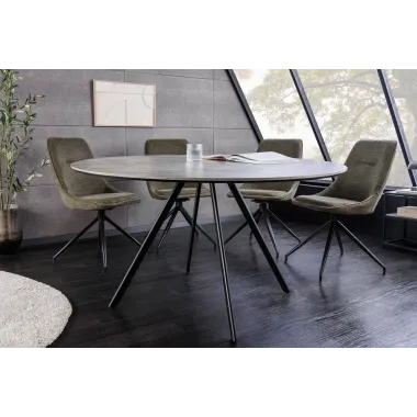 Invicta Stół do jadalni ATELIER optyka szarego marmuru Ø 100 x 75cm / 46569