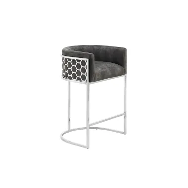 Invicta Hoker barowy ELEGANCE szary aksamit srebrna rama 58 x 88 x 50cm / 47504